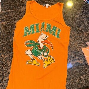 Orange Miami Graphic Tank Top